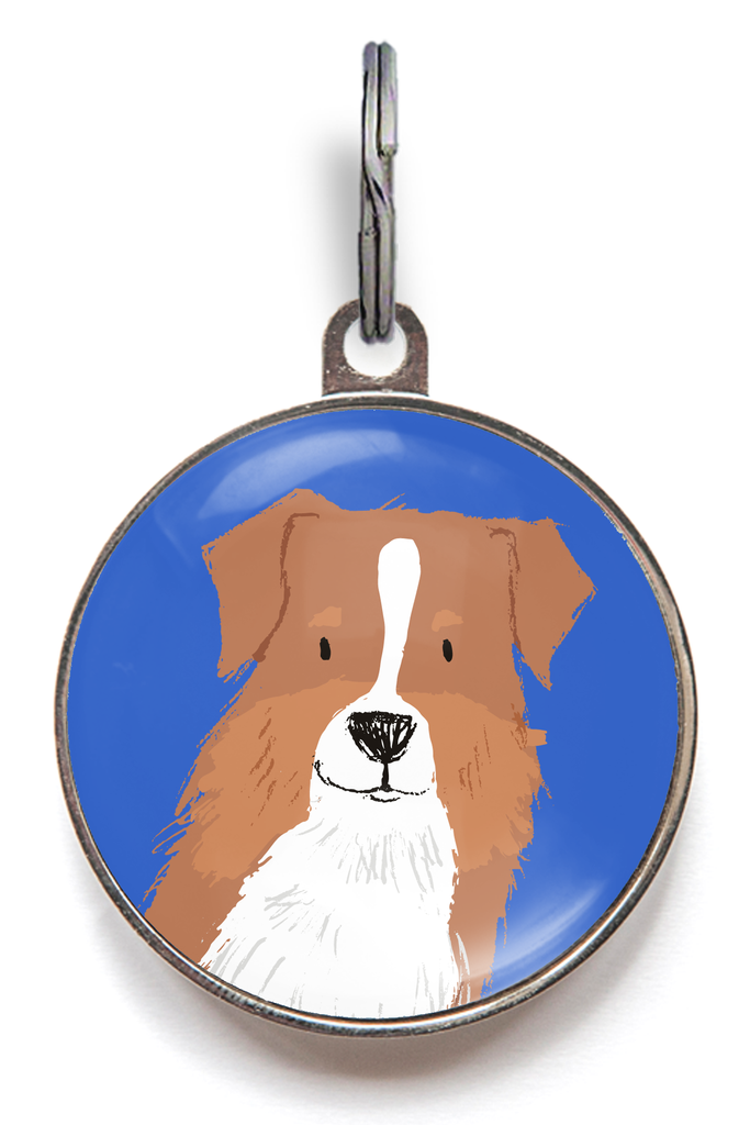 Red Tri Colour Australian Shepherd Dog ID Tag