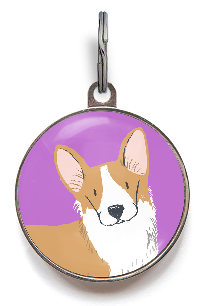 Red & White Corgi Dog ID Tag