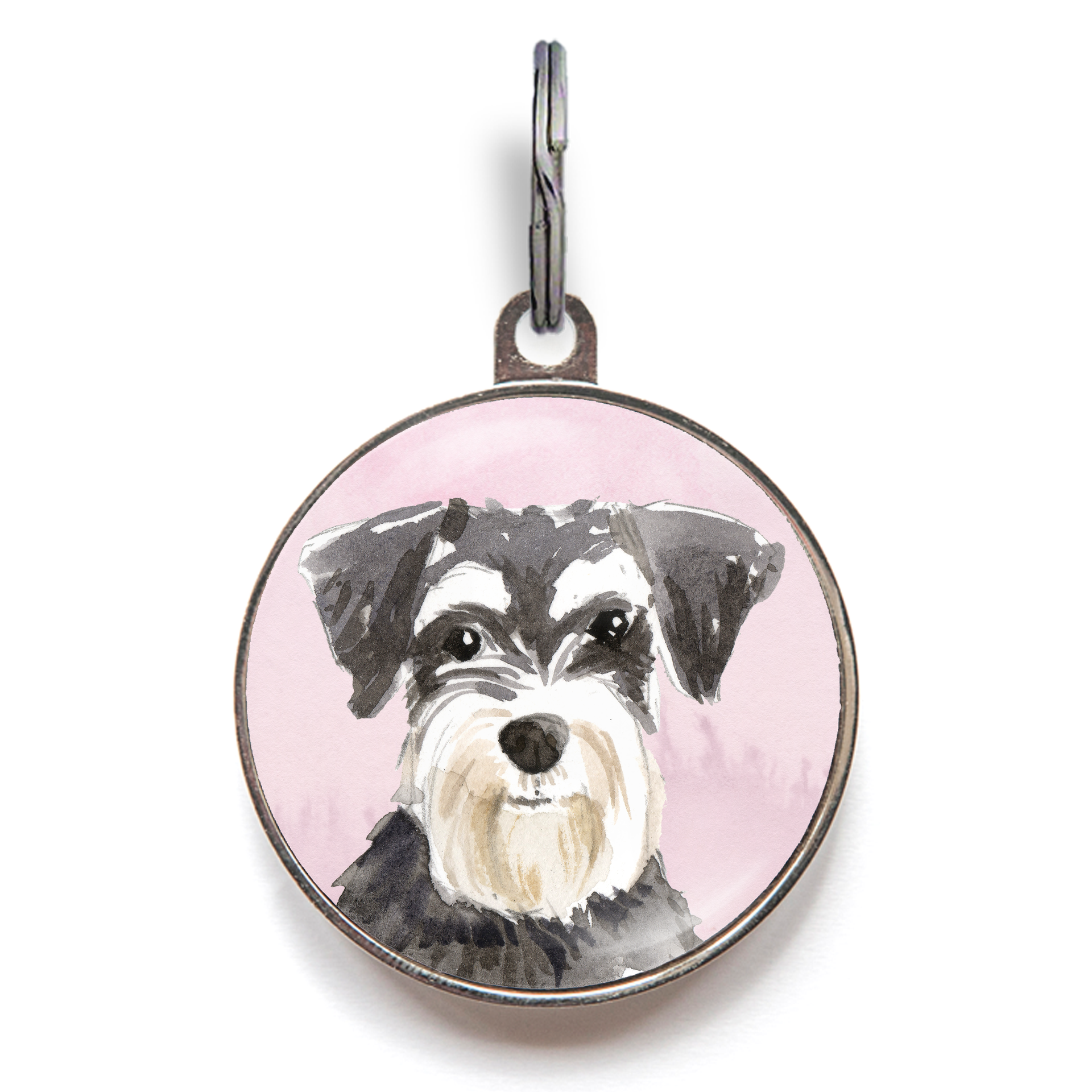 Schnauzer Dog Tag - Pink