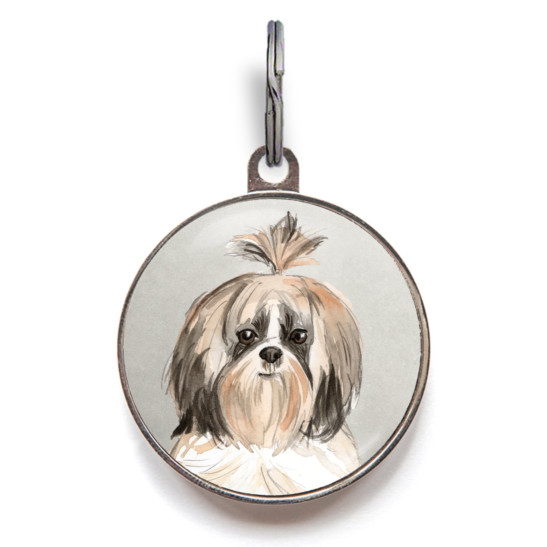 Shih Tzu Dog Tag - Grey