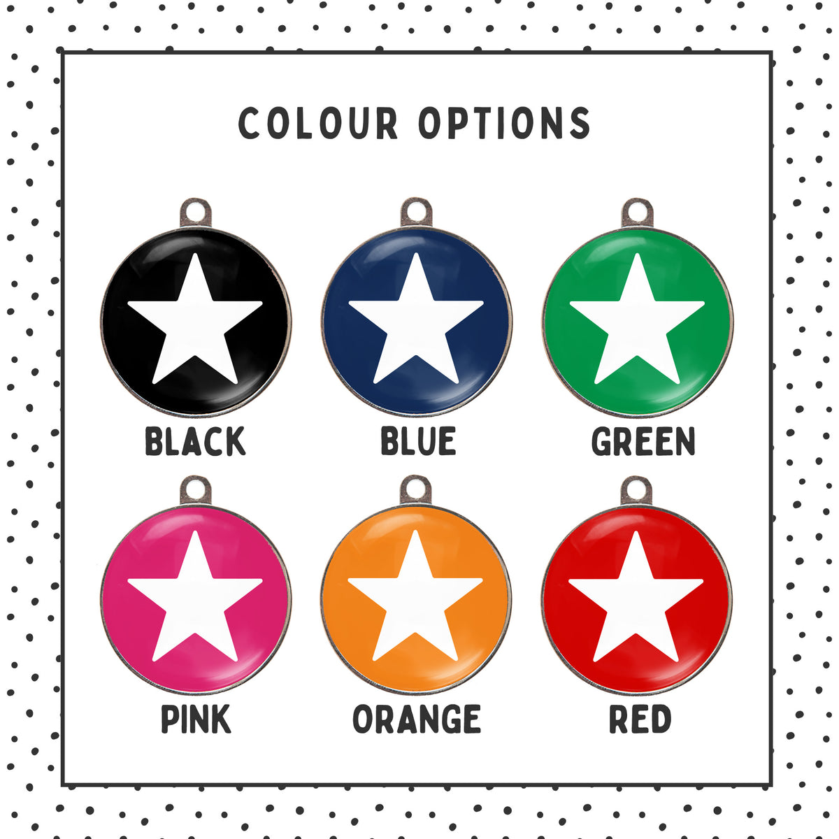 Colour chart for star pet ID tag