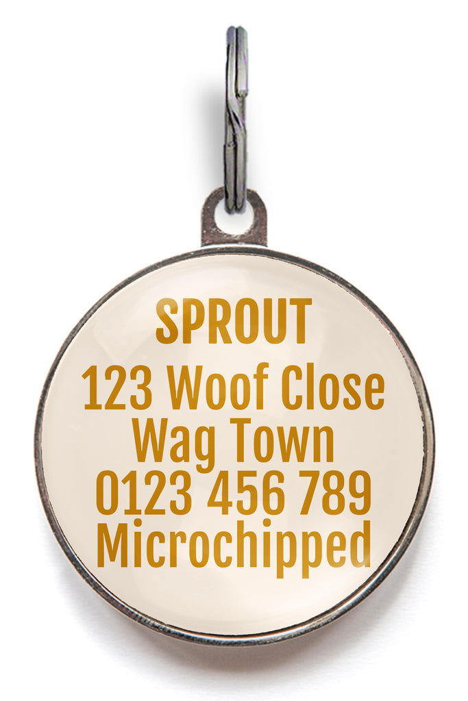 Back of Sunflower Monogram Dog Tag - Can be personalised with up to 5 lines of text