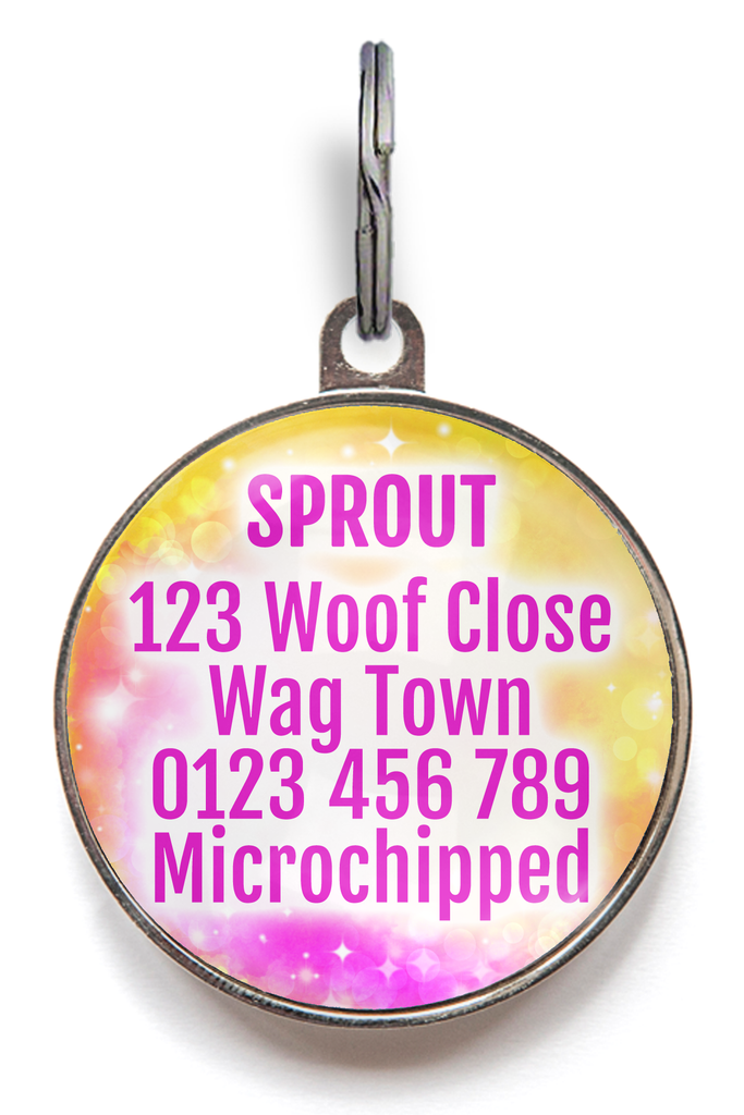 Sunset Galaxy Tag Back - Can be personalised with up to 5 lines of text