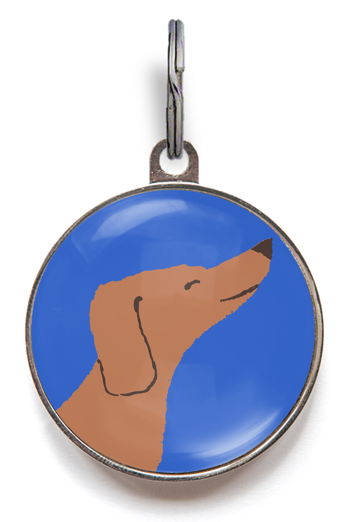 Tan Dachshund Dog ID Tag