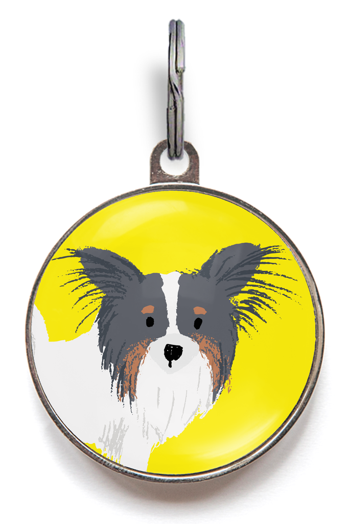Tri Colour Papillon Dog ID Tag