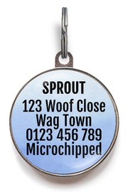 Personalise the back of american staffy dog tag with up to 5 lines of text