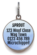 Personalise the back of american staffy dog tag with up to 5 lines of text