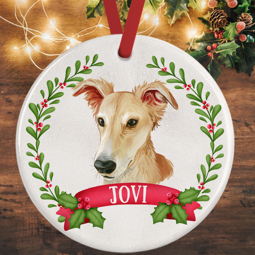Whippet Christmas Decoration