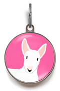 White Bull Terrier Dog ID Tag