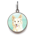 White Collie Dog Tag