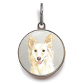 White Collie Dog Tag