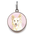 White Collie Dog Tag