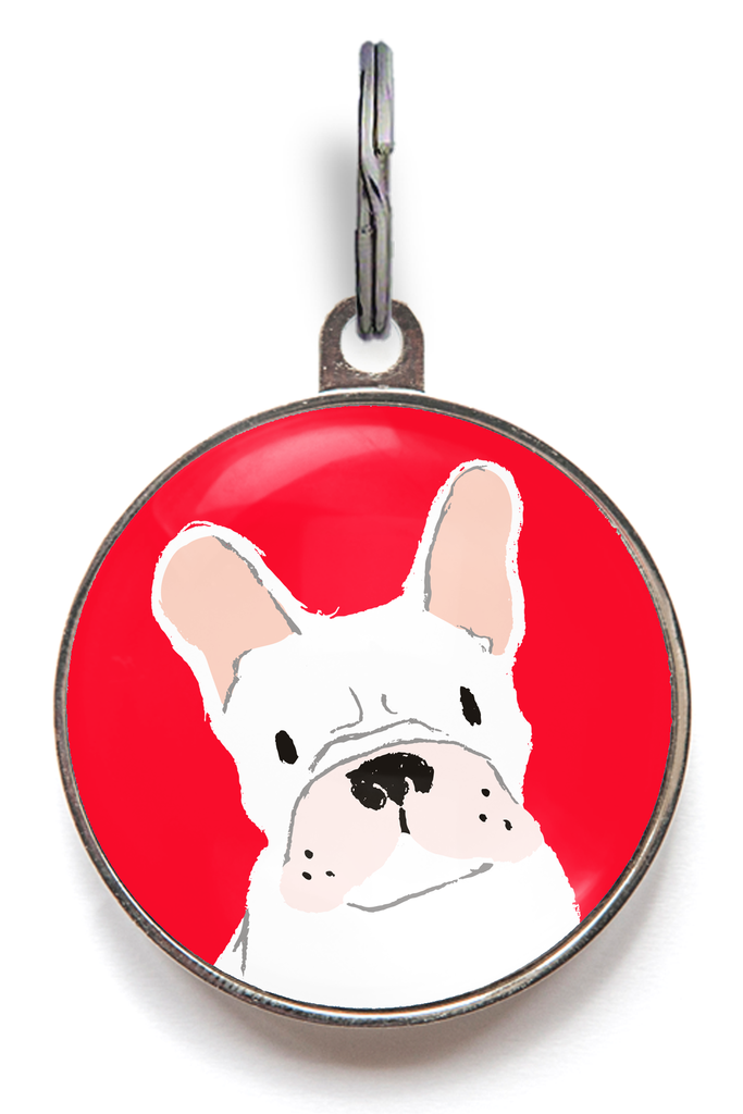 White French Bulldog Dog ID Tag