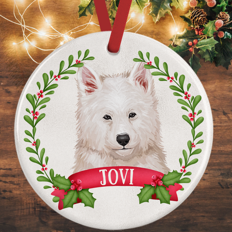 White Shepherd Christmas Decoration
