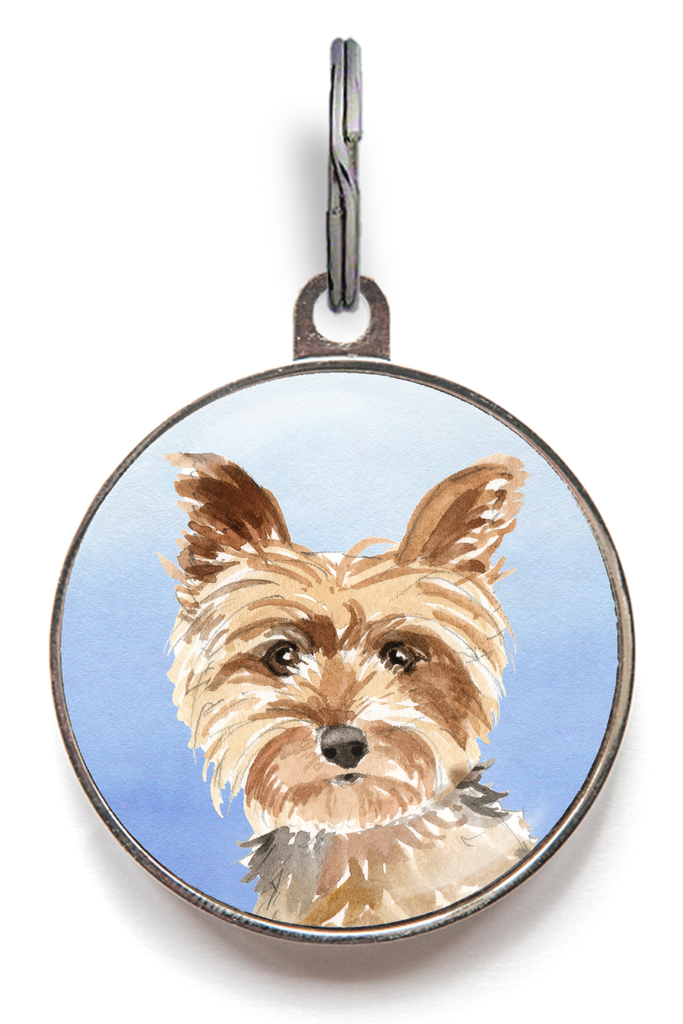 Yorkshire Terrier Dog ID Tag - Blue