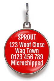 Personalised back of red Addison's Disease Dog Tag