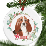 Basset Hound Personalised Christmas Ornament