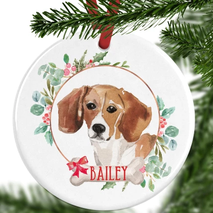 Beagle Personalised Christmas Ornament