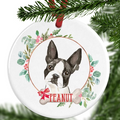 Boston Terrier Personalised Christmas Ornament