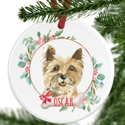 Cairn Terrier Personalised Christmas Ornament
