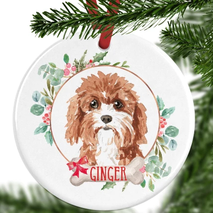 Cavapoo Personalised Christmas Ornament