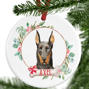 Doberman Personalised Christmas Ornament