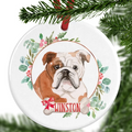 English Bulldog Personalised Christmas Ornament