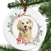 Golden Retriever Personalised Christmas Ornament