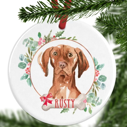 Hungarian Vizsla Personalised Christmas Ornament