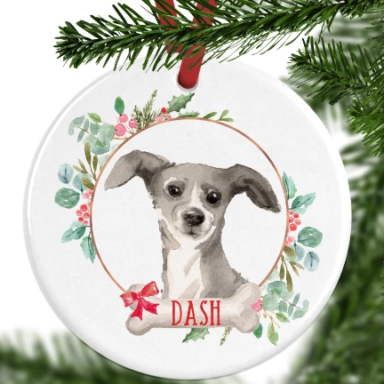 Italian Greyhound Personalised Christmas Ornament