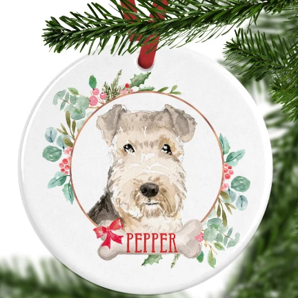 Lakeland Terrier Personalised Christmas Ornament