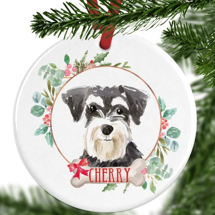 Mini Schnauzer Personalised Christmas Ornament