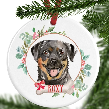 Rottweiler Personalised Christmas Ornament