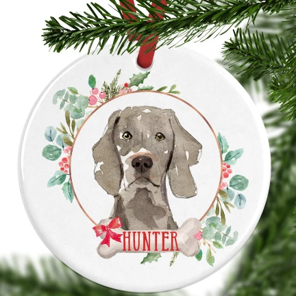 Weimaraner Personalised Christmas Ornament