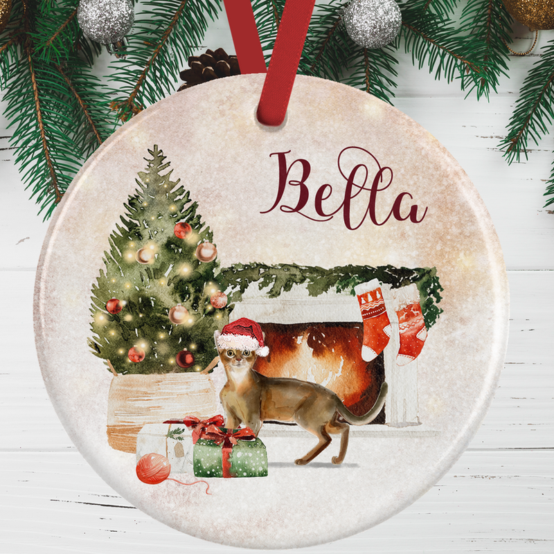 Abyssinian Cat Christmas Decoration