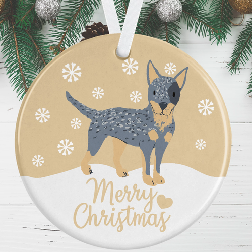 Australian Cattle Dog Christmas Decoration - Gold