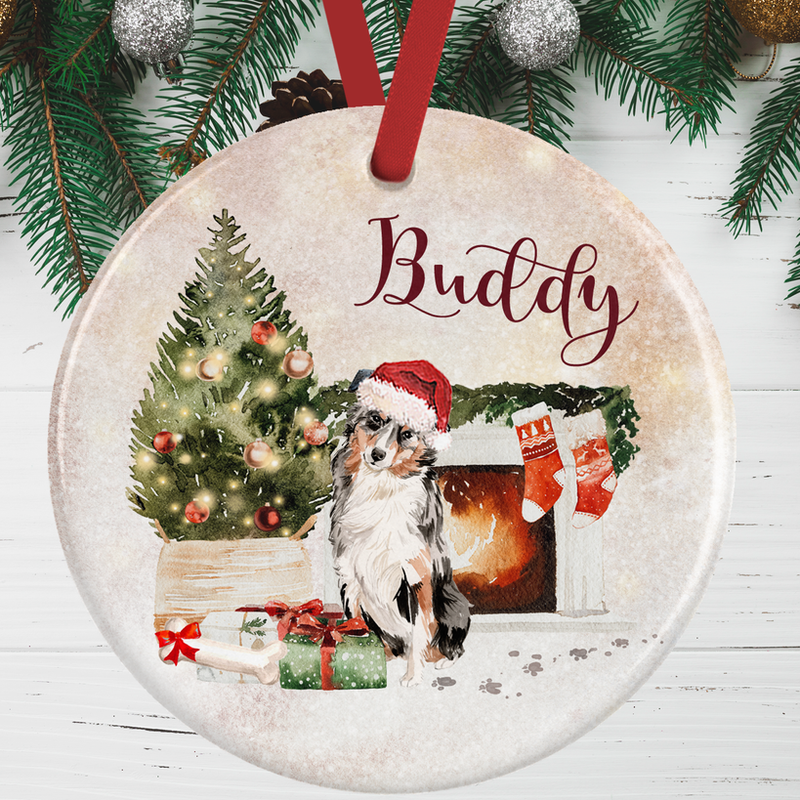 Australian Shepherd Christmas Decoration - Wag-A-Tude Tags