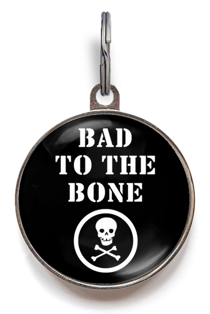 Bad To The Bone Pet ID Tag