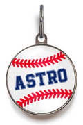 Baseball Dog Tag - Pet Tag featuring a red stitched baseball design, pet's name can be added through the middle