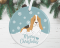 Basset Hound Christmas Decoration - Blue