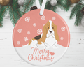 Basset Hound Christmas Decoration - Pink