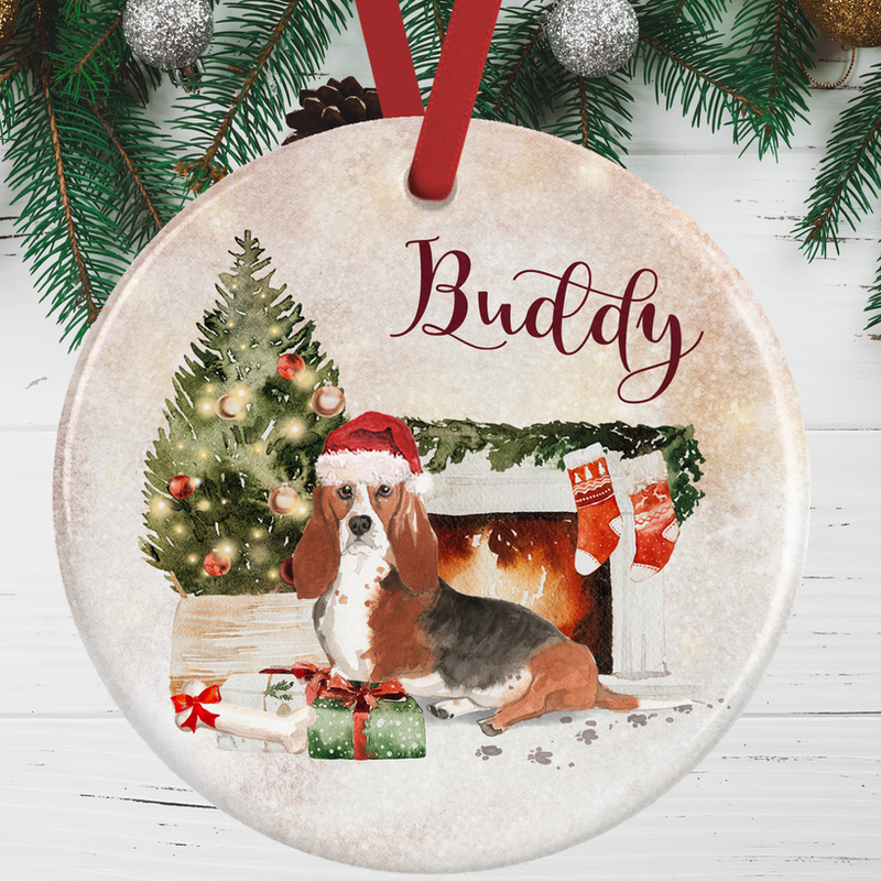 Basset Hound Christmas Decoration
