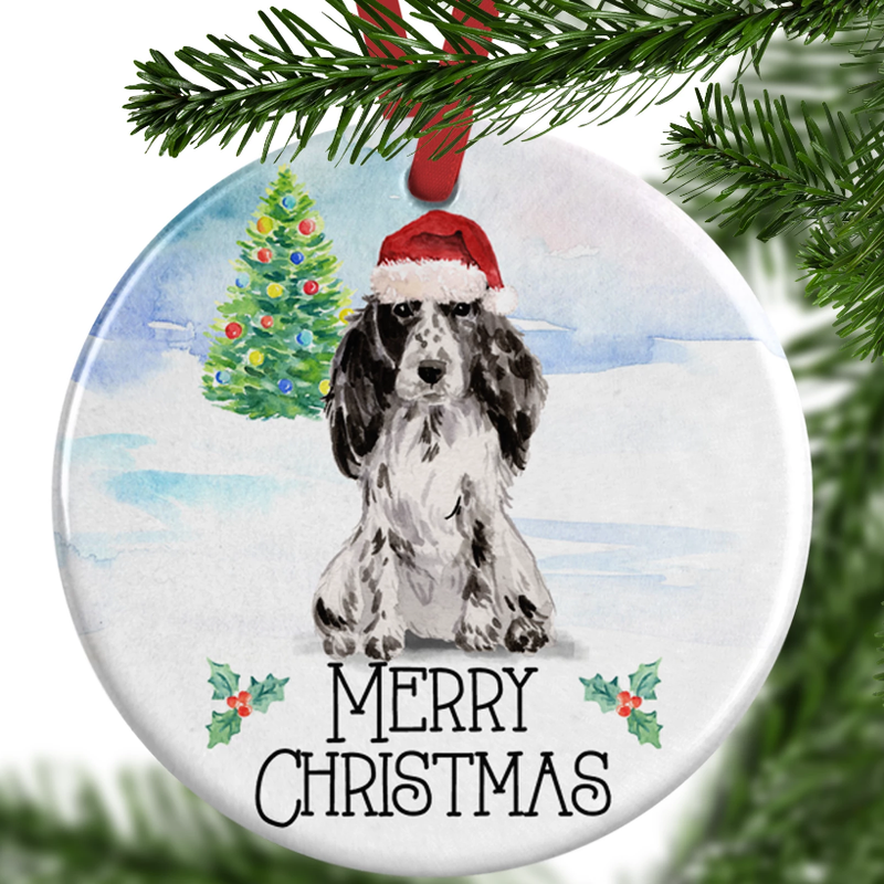 Black Cocker Spaniel Christmas Ornament