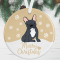 Black And White French Bulldog Christmas Ornament