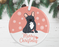 Black And White French Bulldog Christmas Ornament
