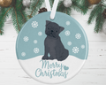 Black Pug Christmas Ornament