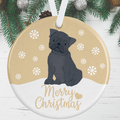 Black Pug Christmas Ornament