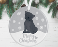 Black Pug Christmas Ornament