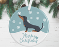 Black Dachshund Christmas Ornament