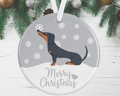 Black Dachshund Christmas Ornament